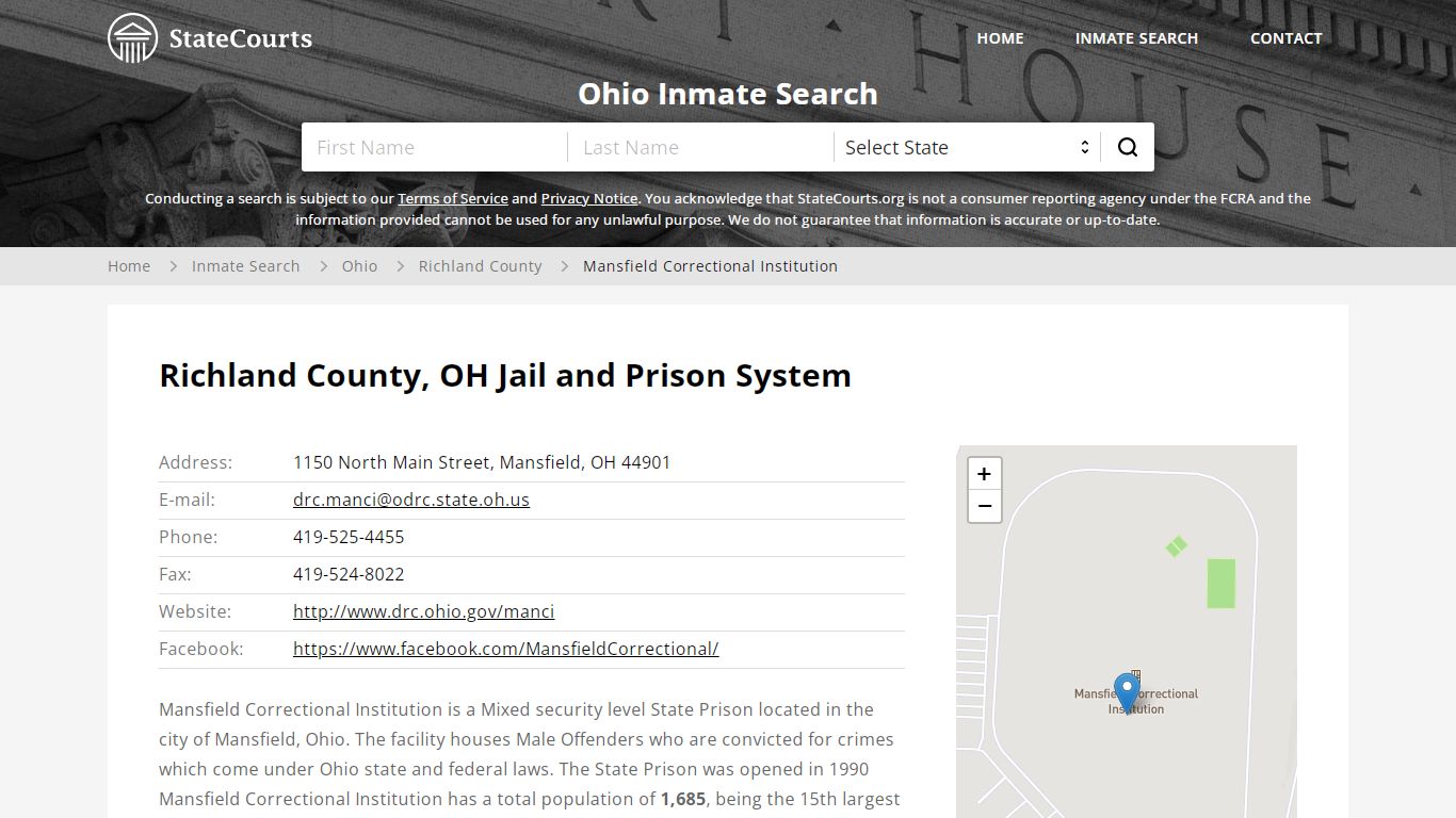 Mansfield Correctional Institution Inmate Records Search ...