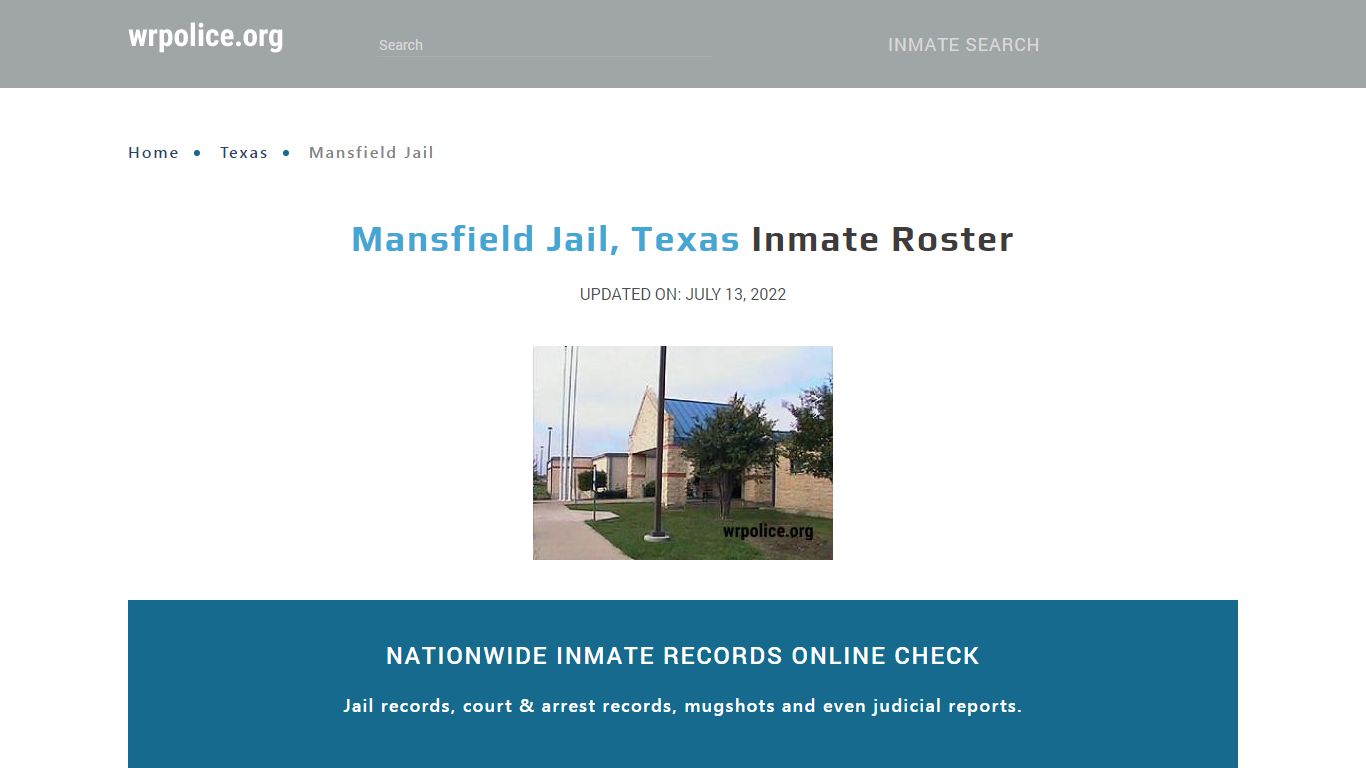 Mansfield Jail, Texas - Inmate Locator
